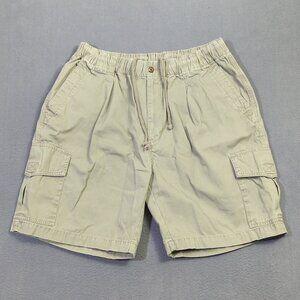 Tommy Bahama Shorts Men's L Green Cotton Cargo Elastic Stretch Waist Drawstrings